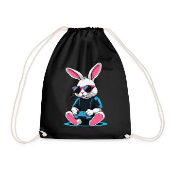 Osterhase Gamer Ikonisches Ostern Gaming - Turnbeutel - Schwarz - Vorne