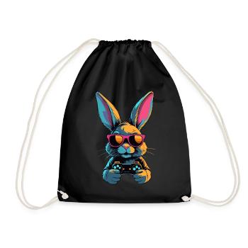 Lapin de Pâques Gamer & Gaming Streetwear Iconique - Sac de sport léger - noir - Devant