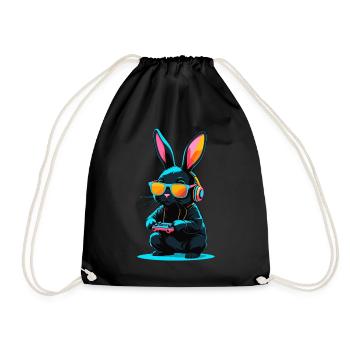 Lapin de Pâques Gamer & Gaming Streetwear Iconique - Sac de sport léger - noir - Devant
