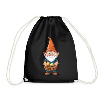Pâques nordique Gnome lapin de Pâques drôle - Sac de sport léger - noir - Devant
