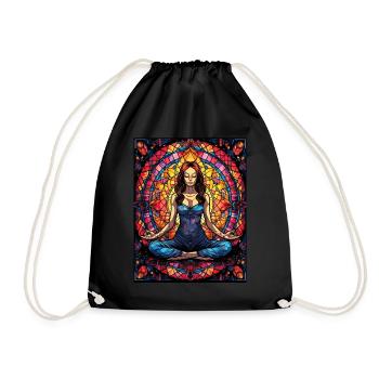 Spiritual Meditation Zen Yoga Stained Glass Mandal - Turnbeutel - Schwarz - Vorne