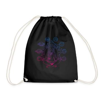 Hippie Mushrooms Shrooms Psychedelic Mushroomhead - Drawstring Bag - black - Front