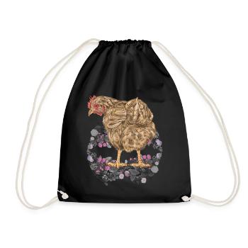 Spring, Easter, Chicken, Poultry, Nature, Poultry - Drawstring Bag - black - Front