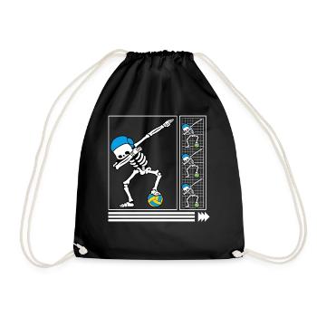 Halloween-Shirt, lustiger Tupfer Tupfen von Skelettwasser - Turnbeutel - Schwarz - Vorne
