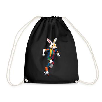 Joueur de football lapin de Pâques et conception de football de Pâques - Sac de sport léger - noir - Devant