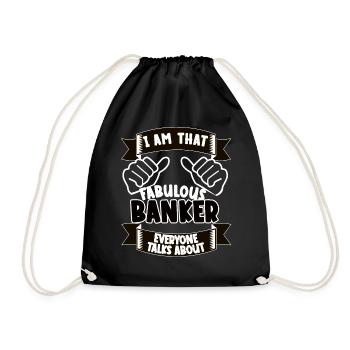 Banker Lustiger Spruch Geschenkidee - Turnbeutel - Schwarz - Vorne