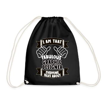 Graphic Designer Funny Saying Gift - Drawstring Bag - black - Front