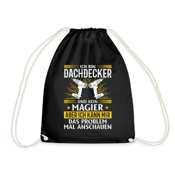 Ich bin Dachdecker und kein Magier Mehr als Magie - Turnbeutel - Schwarz - Vorne