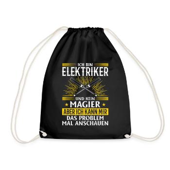 Electrician More than just spark magic - Drawstring Bag - black - Front