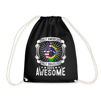 Brésil États-Unis Drapeau - Moitié Américain Moitié Brésilien - Sac de sport léger - noir - Devant