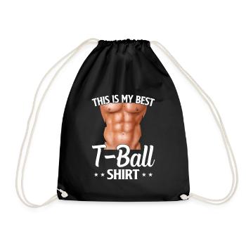 This is my best T-ball shirt Tee-ball Player Tee-b - Drawstring Bag - black - Front