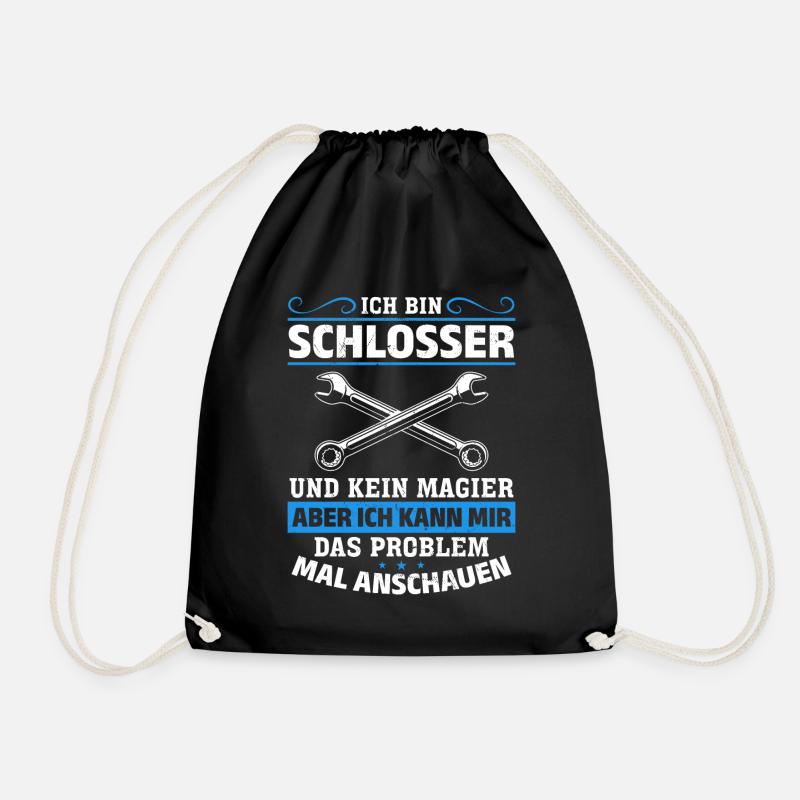 Locksmith Shirt: Skill Over Magic - Drawstring Bag - black
