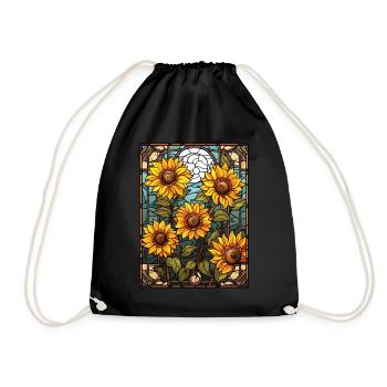 Sunflower Aesthetic Summer Gardening Stained Glass - Turnbeutel - Schwarz - Vorne