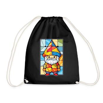 Cute Geometric Garden Gnome Stained Glass - Turnbeutel - Schwarz - Vorne