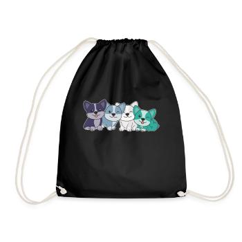 oriented aroace flag pride LGBTQ cute corgi dogs - Drawstring Bag - black - Front