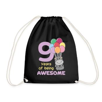 Hippopotame pour les enfants de 9 ans - Sac de sport léger - noir - Devant