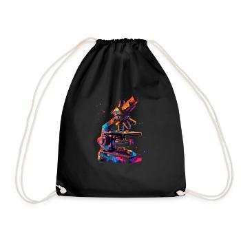 Microscopy Scientist Biologist Microscope - Drawstring Bag - black - Front