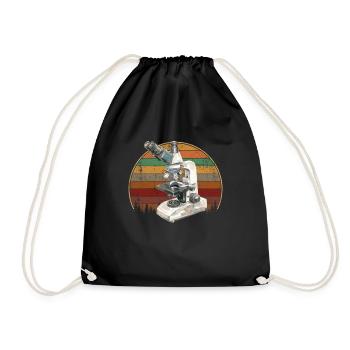 Microscopy Scientist Biologist Microscope - Drawstring Bag - black - Front