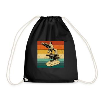 Microscopy Scientist Biologist Microscope - Drawstring Bag - black - Front