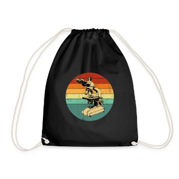 Microscopy Scientist Biologist Microscope - Drawstring Bag - black - Front