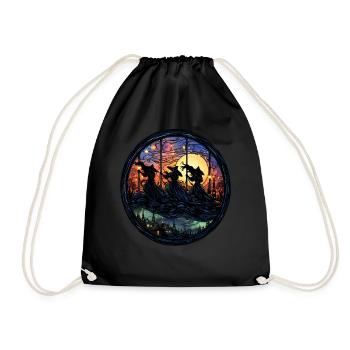 Village Witch Stained Glass Wicca Witchcraft - Turnbeutel - Schwarz - Vorne