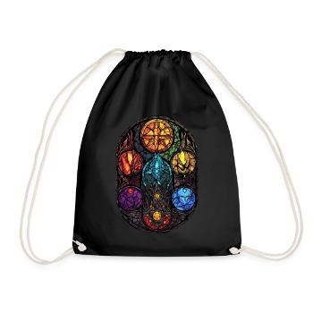 Gothic Witchcraft Elements Stained Glass Wicca - Turnbeutel - Schwarz - Vorne