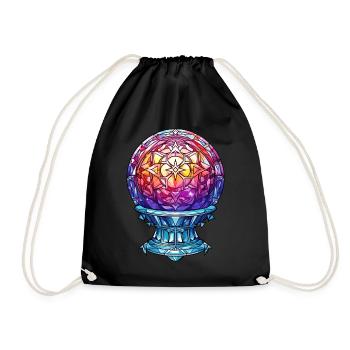 Wicca Crystal Ball Stained Glass Witchcraft Pagan - Turnbeutel - Schwarz - Vorne