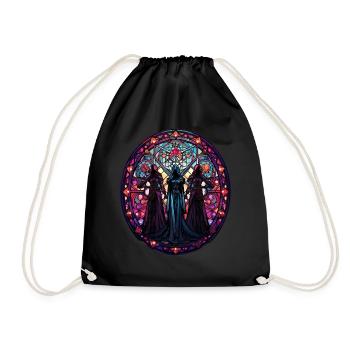 Occult Witches Wicca Witchcraft Stained Glass Paga - Turnbeutel - Schwarz - Vorne