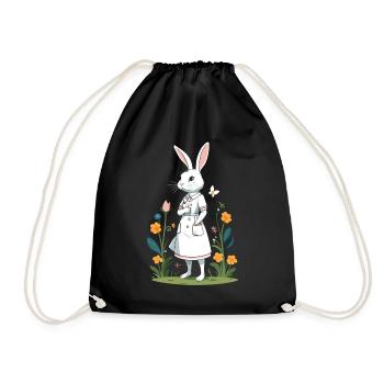 Infirmière lapin Lapin de Pâques Infirmière - Sac de sport léger - noir - Devant