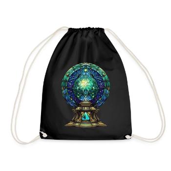 Geometric Crystal Ball Stained Glass Occult Wicca - Turnbeutel - Schwarz - Vorne