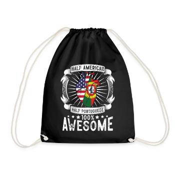 Portugal États-Unis Drapeau - moitié américain moitié portugais - Sac de sport léger - noir - Devant
