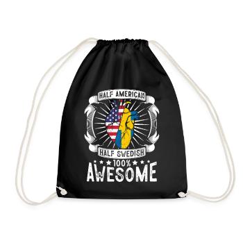 Suède États-Unis Drapeau - moitié américain moitié suédois - Sac de sport léger - noir - Devant