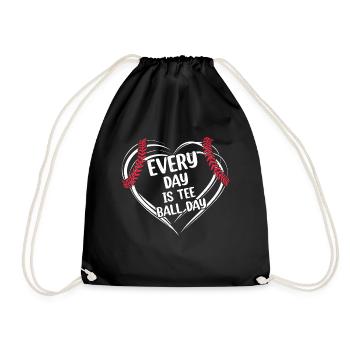 Every day is Tee-ball day - Tee-ball - Drawstring Bag - black - Front