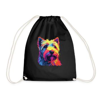 Aquarelle colorée Glen Of Imaal Terrier - Sac de sport léger - noir - Devant