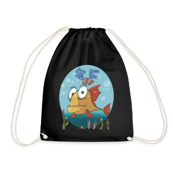 Confused Cartoon Fish (nani) - Turnbeutel - Schwarz - Vorne