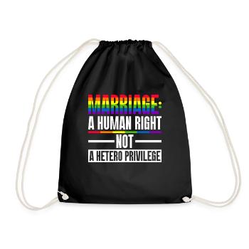 Gay Pride Wedding Gay Marriage - Drawstring Bag - black - Front