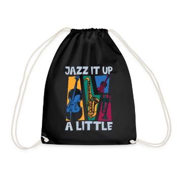 Musique Jazz Jazz It Up Un petit musicien de saxophone - Sac de sport léger - noir - Devant