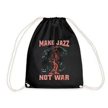 La musique jazz fait du jazz, pas de la guerre, un amateur de musique de saxophone - Sac de sport léger - noir - Devant