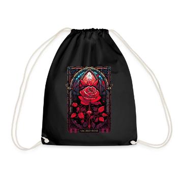 Gothic Rose Tarot Card Stained Glass Occult Witchc - Turnbeutel - Schwarz - Vorne