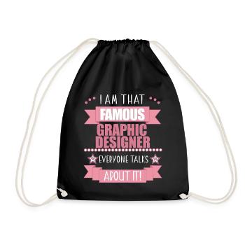 Graphic Designer Profession Ladies Gift - Drawstring Bag - black - Front