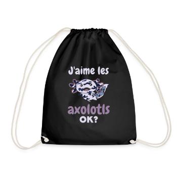 J’aime les axolotls, d’accord ? Axolotl doux - Sac de sport léger - noir - Devant