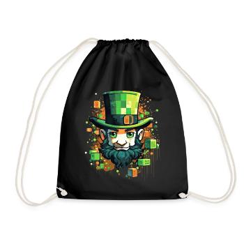 Cute Pixel Art Saint Patrick's Day Leprechaun Game - Turnbeutel - Schwarz - Vorne