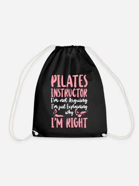 Pilates Instructor Teacher Pilates - Drawstring Bag - black