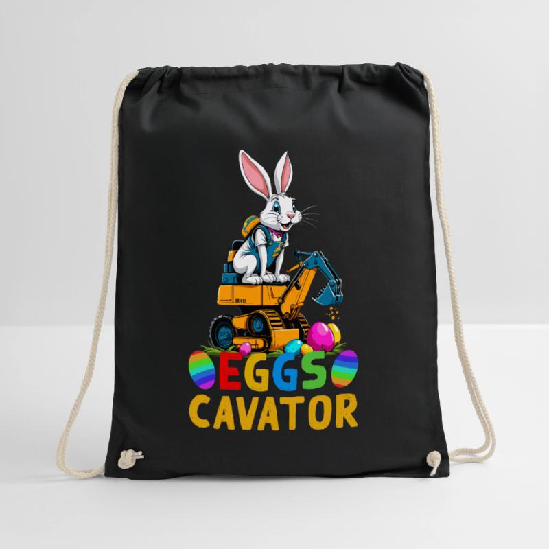 Funny Easter Saying Easter Bunny Excavator Driver Drawstring Bag