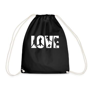 T-Ball LOVE Tee-ball Lover Tee-ball Player - Drawstring Bag - black - Front