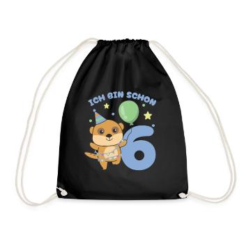 J’ai déjà 6 enfants d’anniversaire suricate - Sac de sport léger - noir - Devant