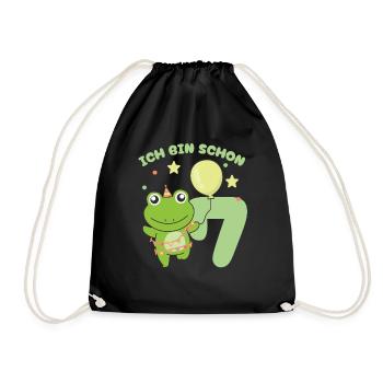 I'm Already 7 Frogs Birthday Kids - Drawstring Bag - black - Front