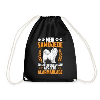 Samoyède me protège chien de traîneau - Sac de sport léger - noir - Devant
