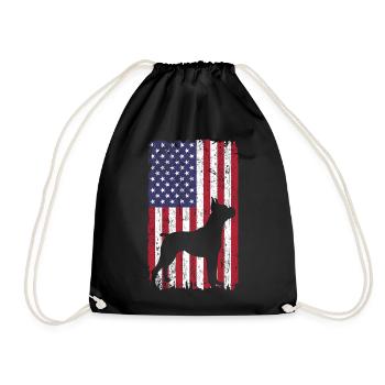 Chien boxer avec drapeau des États-Unis - Sac de sport léger - noir - Devant