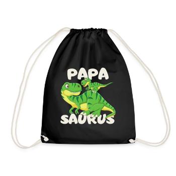 Papa Saurus Dinosaure Fête des Pères Enfants Drôle - Sac de sport léger - noir - Devant